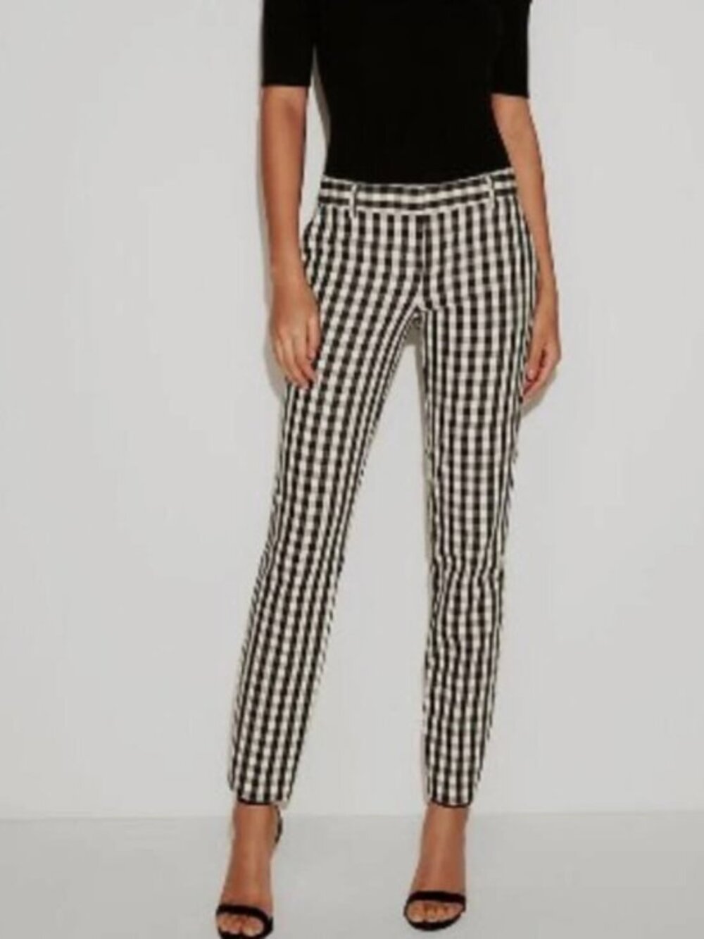 Express Black and White Gingham Editor Pants size 4